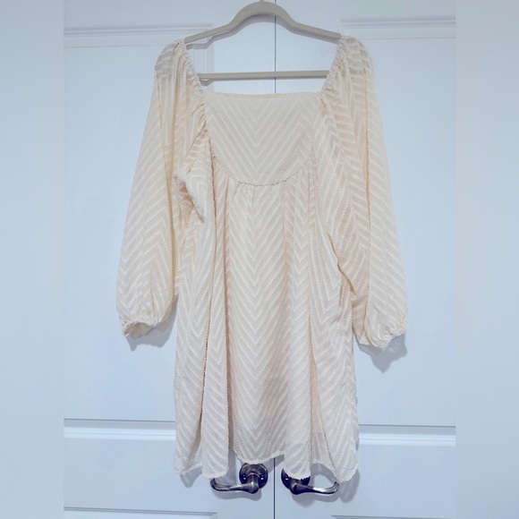 Women’s ruffle long sleeve flowy mini square neck dress NWOT - Picture 3 of 5